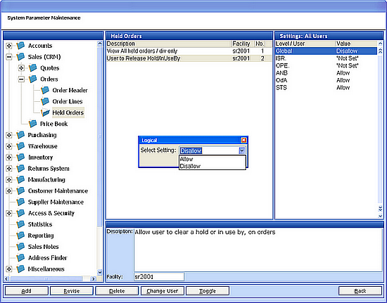 setting params